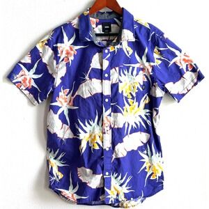 VANS Men's M Classic Fit Off The Wall Purple Tropical Cotton Short Sleeve Shirt